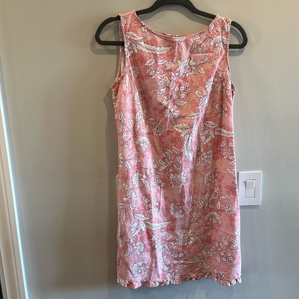Vintage White Stag shift dress with ruffle trim